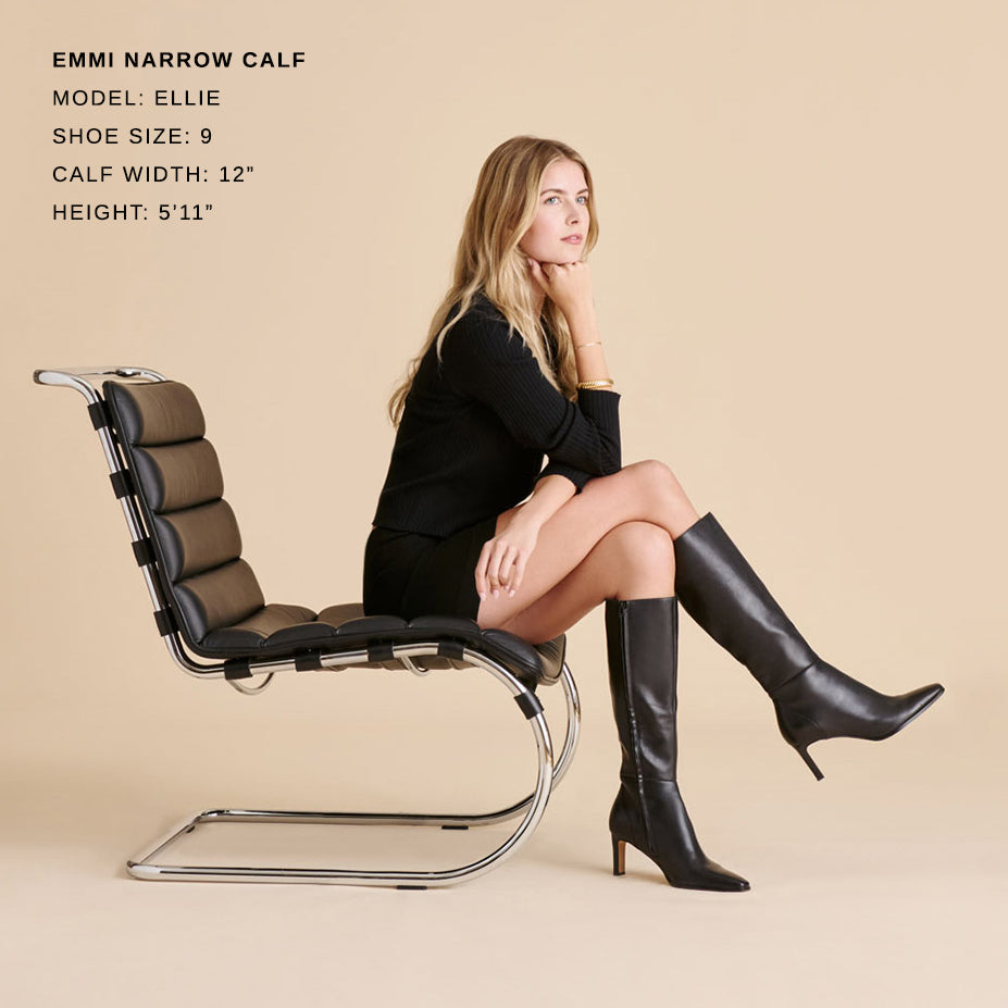 EMMI NARROW CALF BOOTS BLACK LEATHER - Image 4