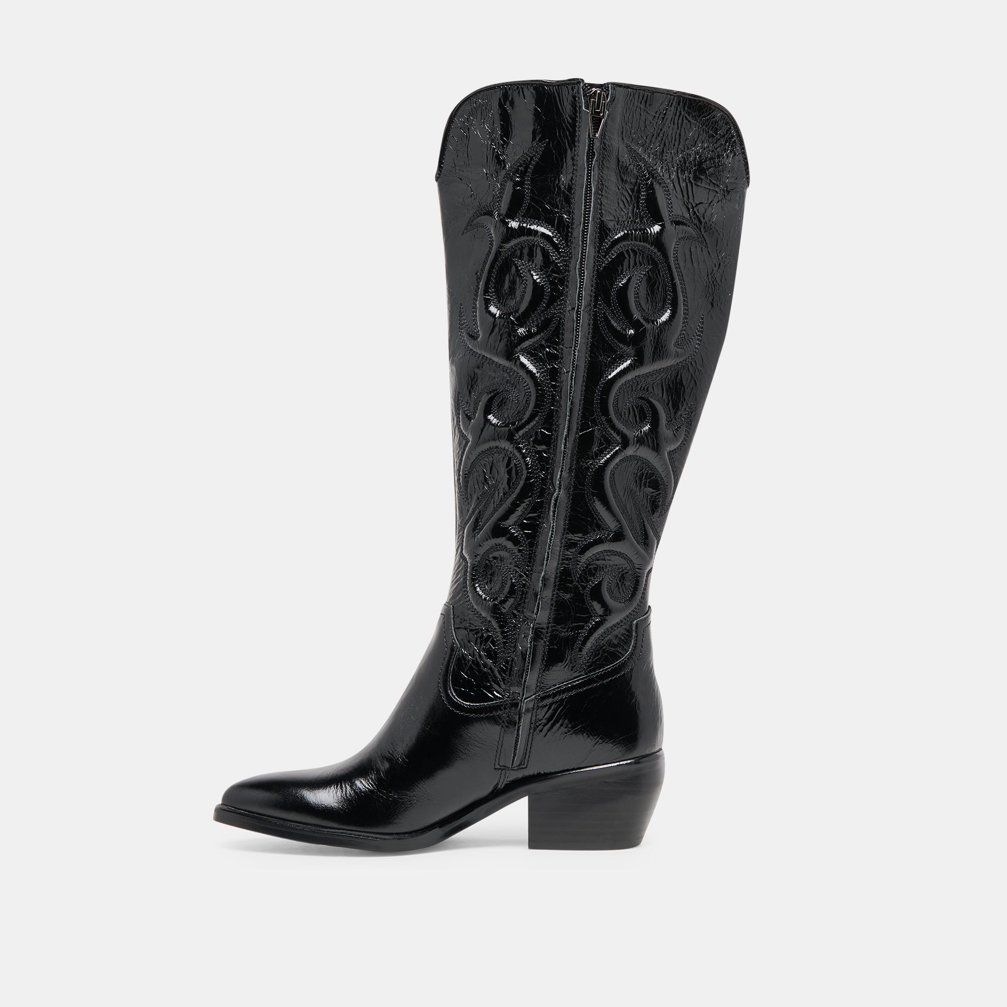 MIRLA WIDE CALF BOOTS BLACK LEATHER - Image 9
