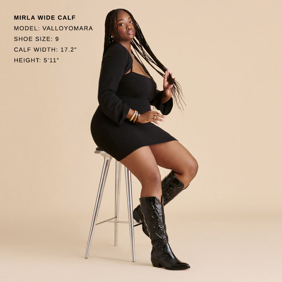 MIRLA WIDE CALF BOOTS BLACK LEATHER - Image 2