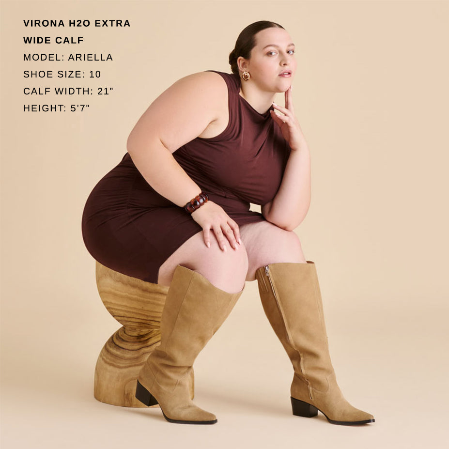 VIRONA H2O EXTRA WIDE CALF BOOTS DK TAUPE SUEDE - Image 4