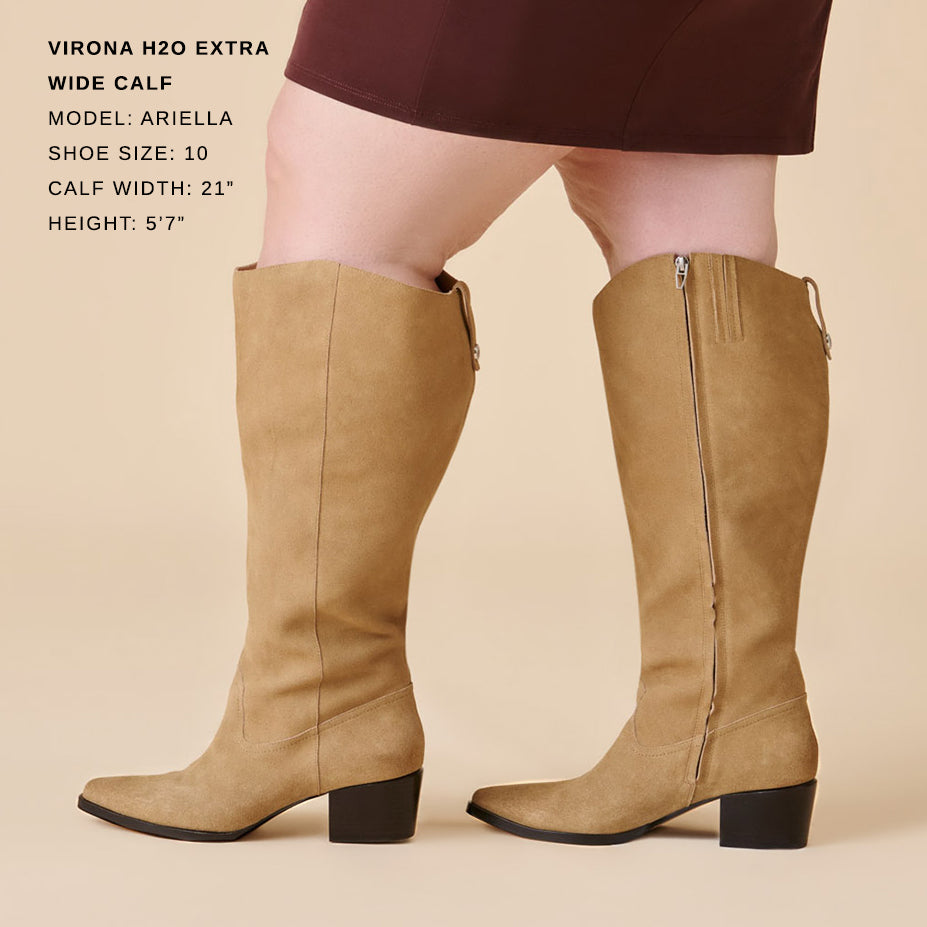 VIRONA H2O EXTRA WIDE CALF BOOTS DK TAUPE SUEDE - Image 2