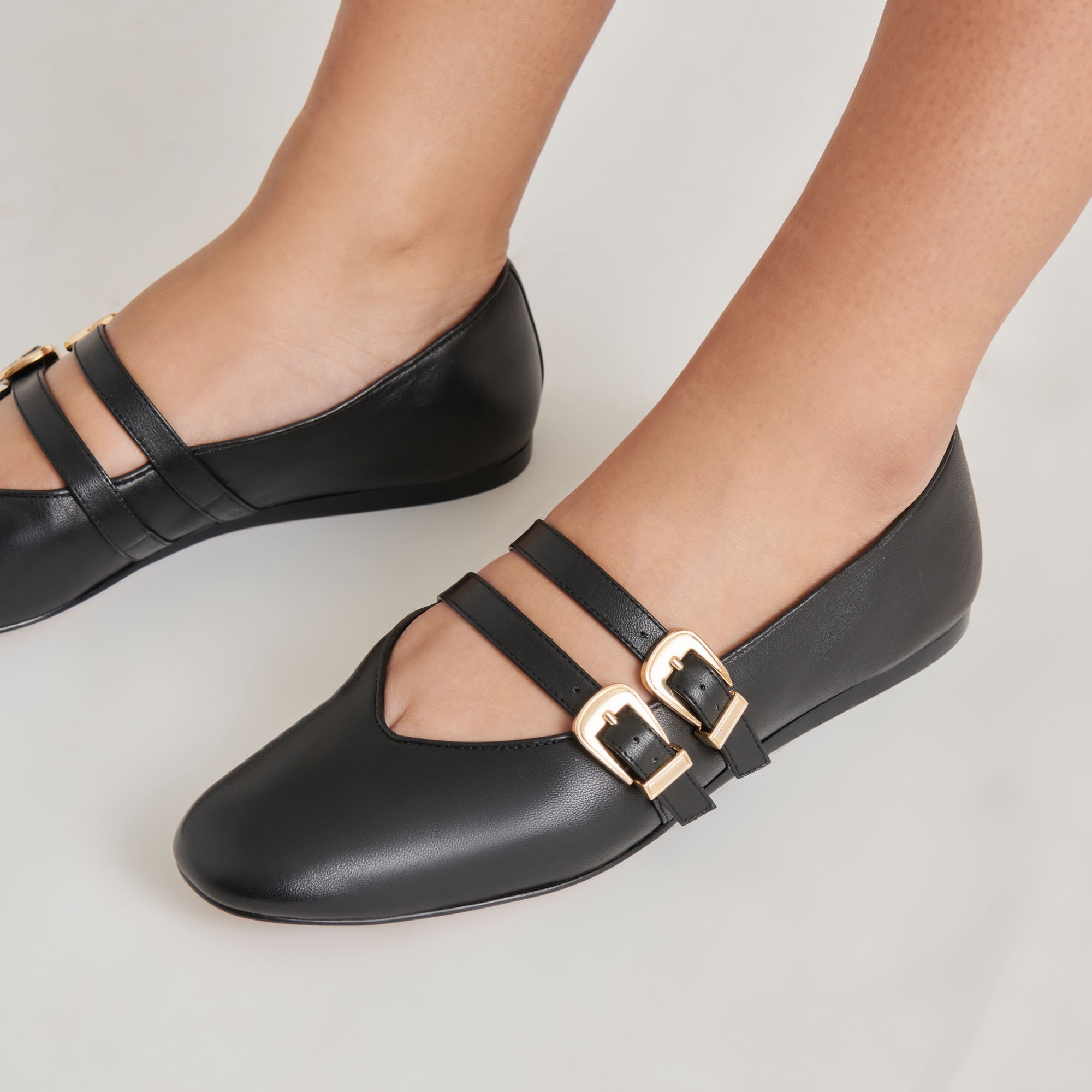 BAYLEE BALLET FLATS BLACK LEATHER - Image 2