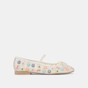 CADEL FLORAL BALLET FLATS IVORY FLORAL MESH