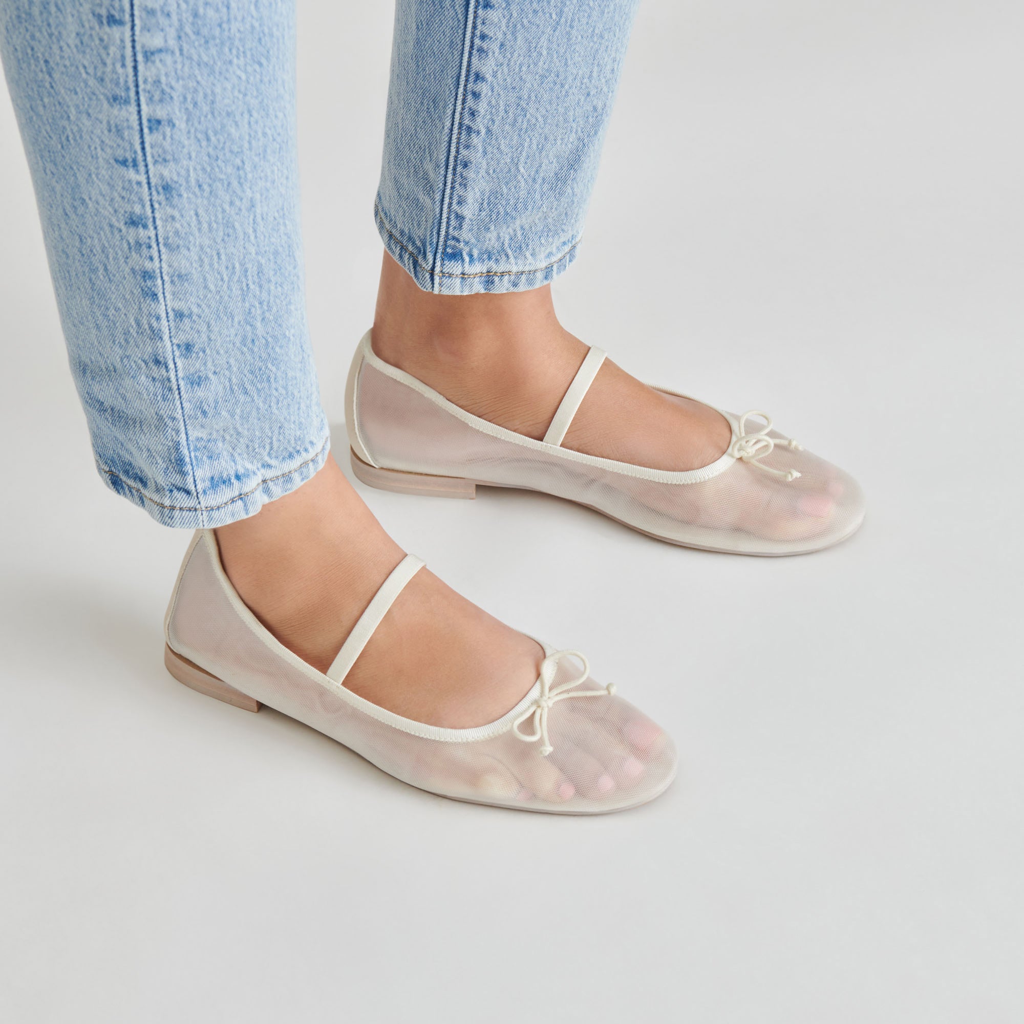 CADEL BALLET FLATS IVORY MESH - Image 10