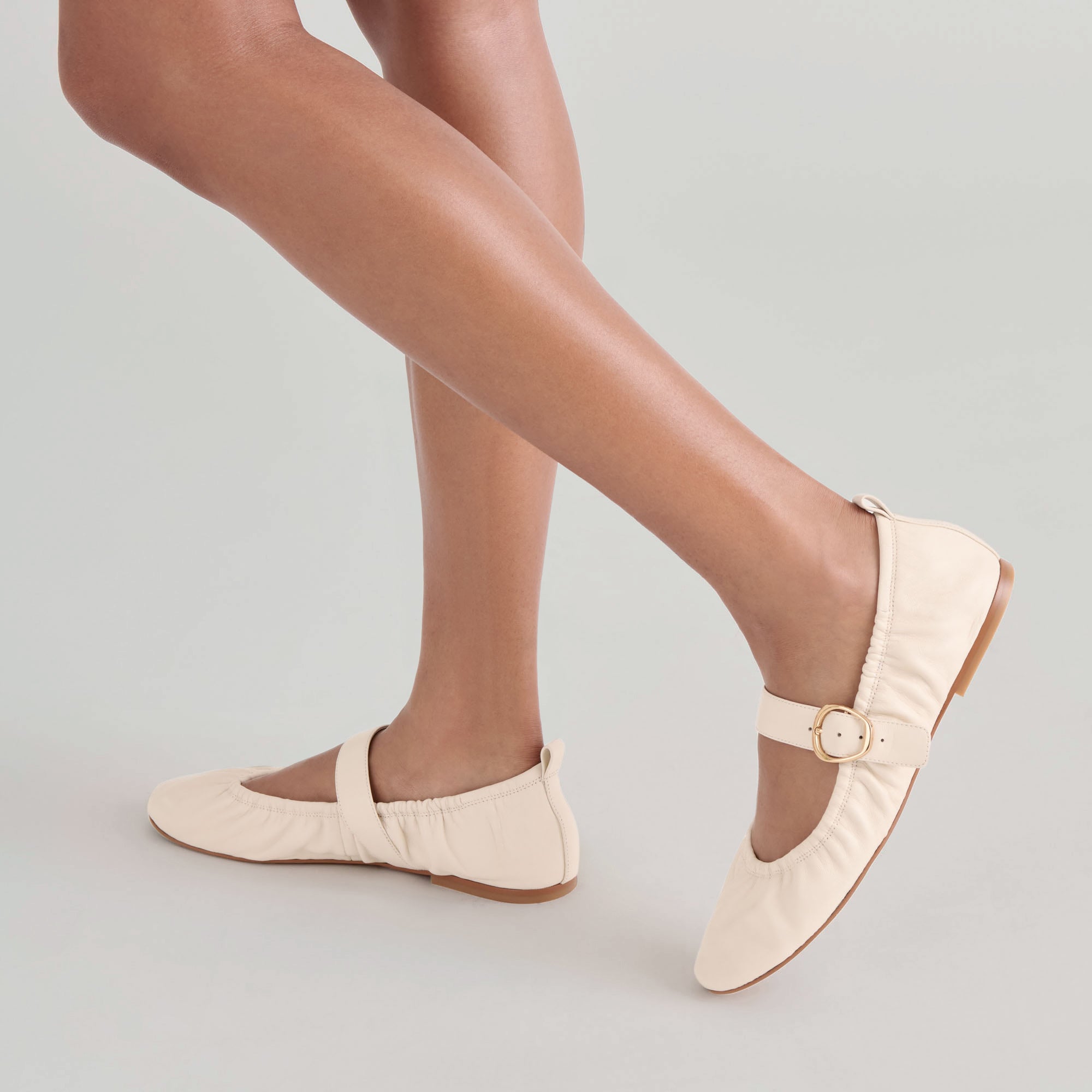 CAELY BALLET FLATS BONE LEATHER - Image 8