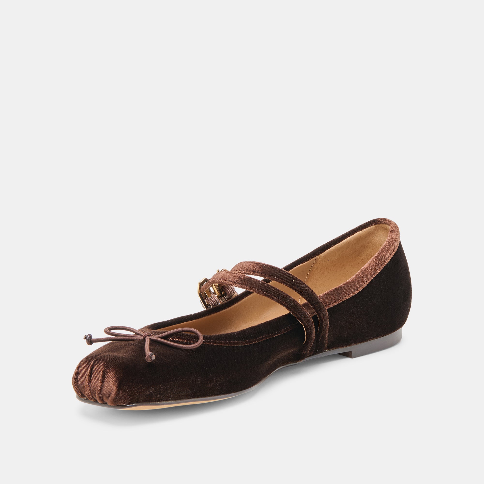 GIBSEN BALLET FLATS CHOCOLATE VELVET - Image 7