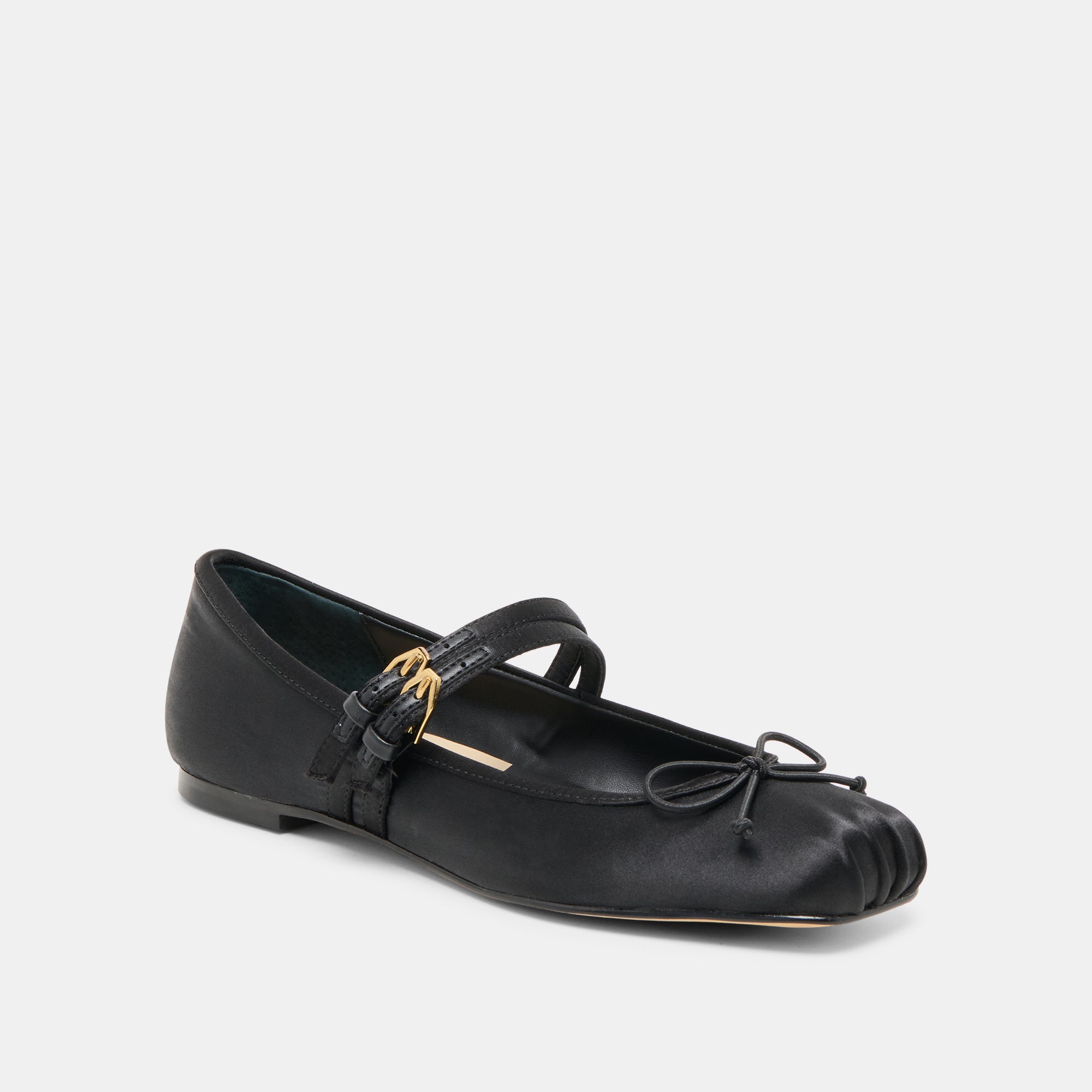 GIBSEN BALLET FLATS ONYX SATIN - Image 2