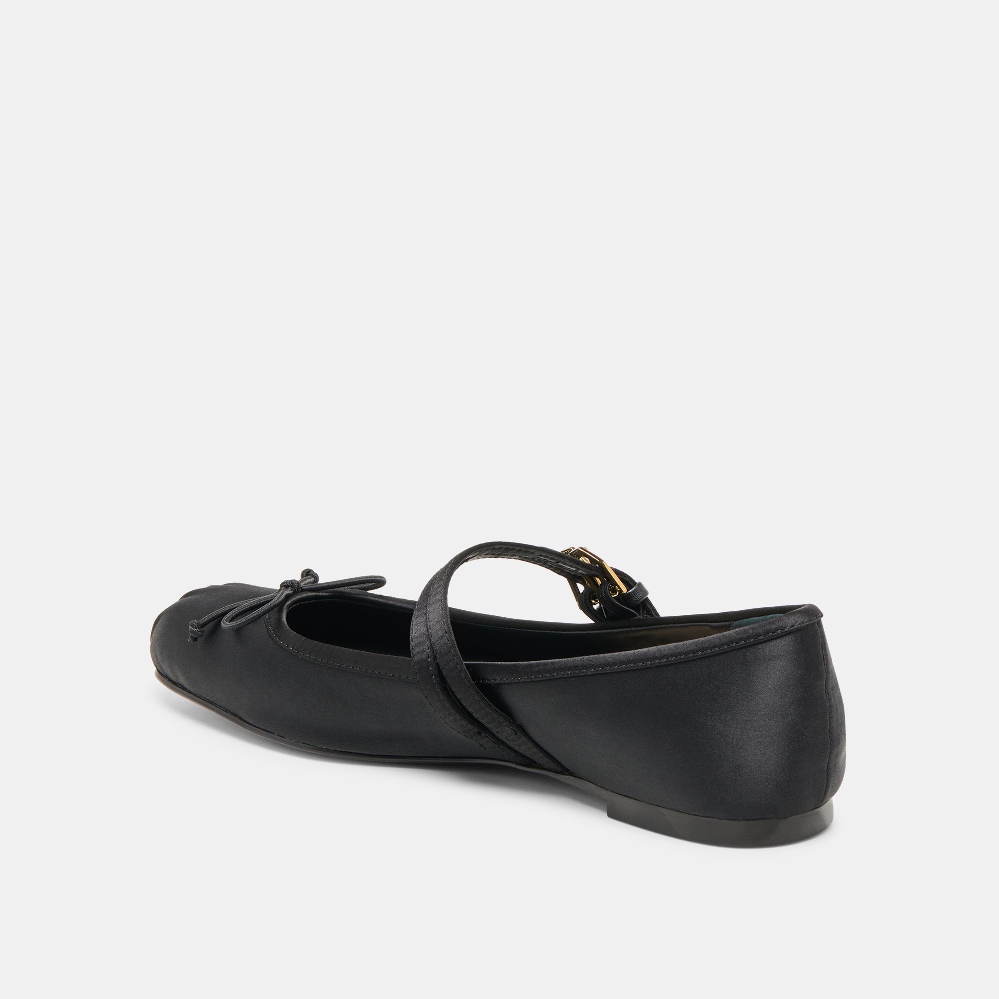 GIBSEN BALLET FLATS ONYX SATIN - Image 5