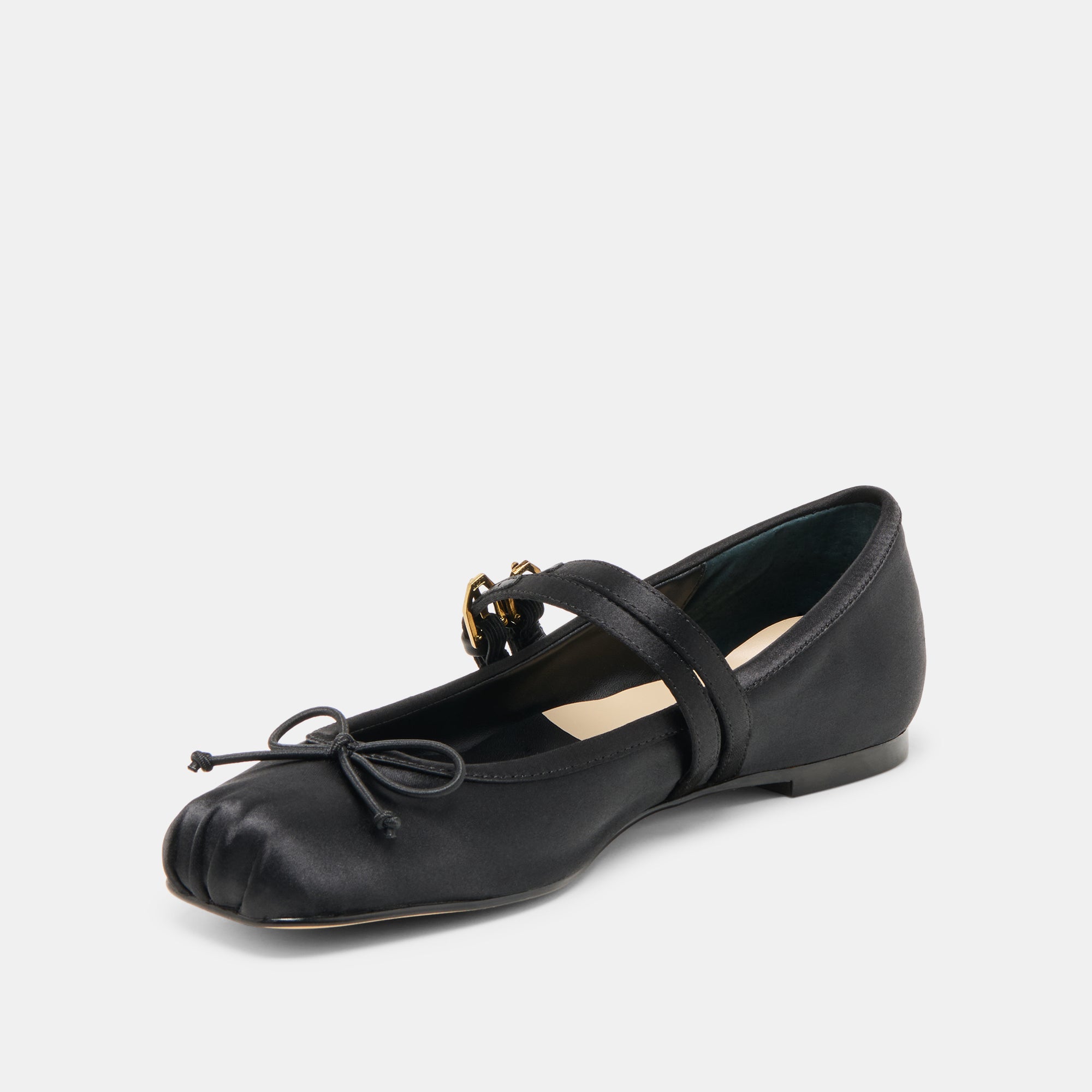 GIBSEN BALLET FLATS ONYX SATIN - Image 4