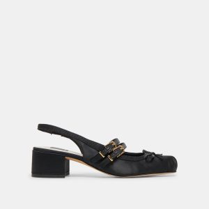 LORIS HEELS ONYX SATIN