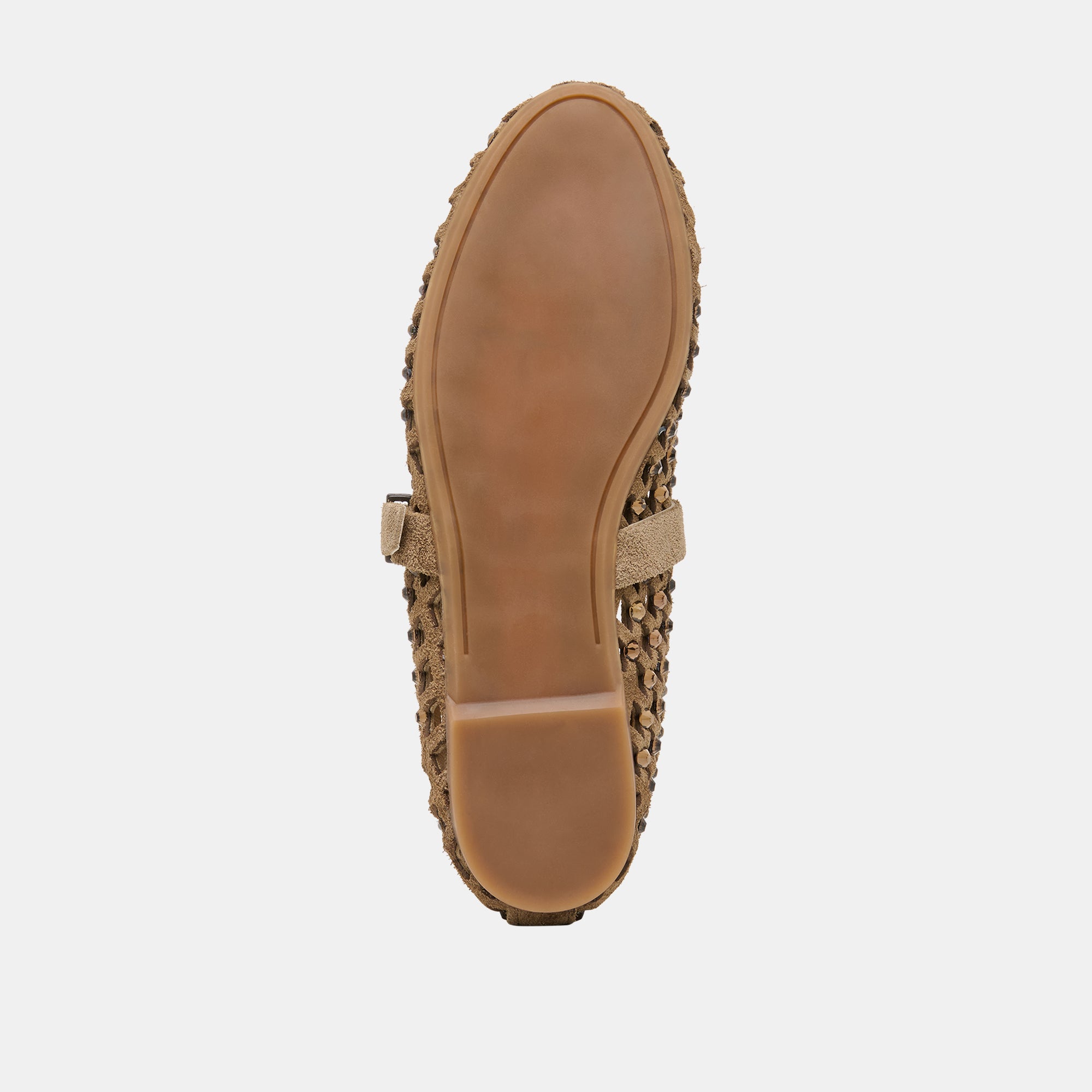 MAVIN RHINESTONE BALLET FLATS TAUPE SUEDE - Image 10