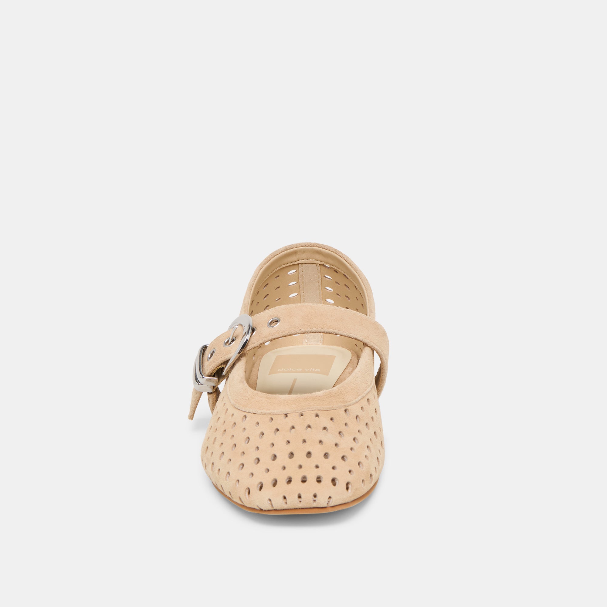 MIKEL BALLET FLATS CAMEL PERFORATED SUEDE - Image 11