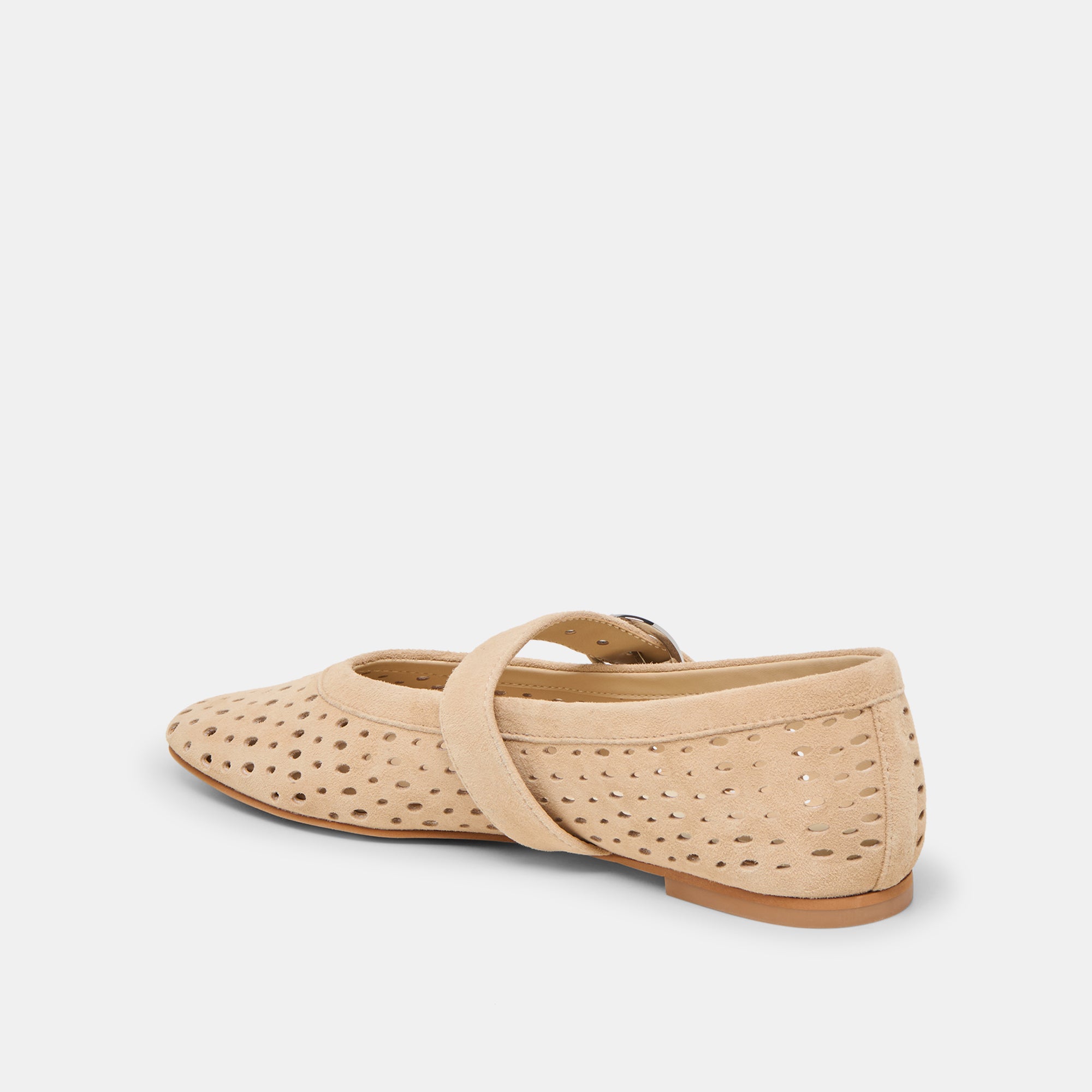 MIKEL BALLET FLATS CAMEL PERFORATED SUEDE - Image 9