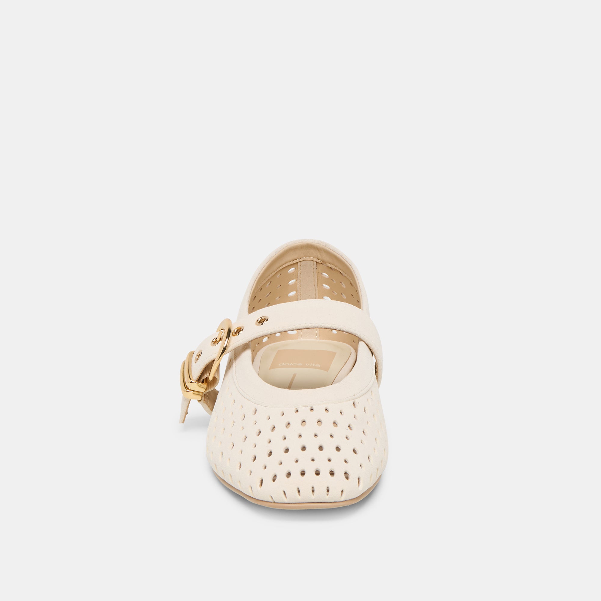 MIKEL BALLET FLATS CREME PERFORATED SUEDE - Image 8