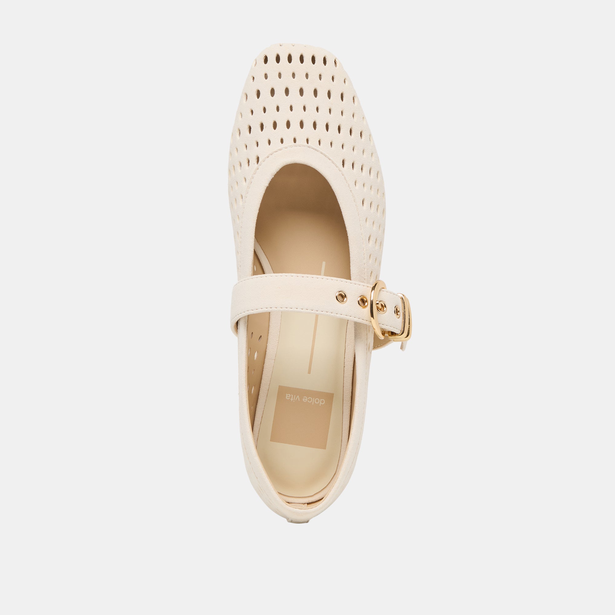 MIKEL BALLET FLATS CREME PERFORATED SUEDE - Image 10