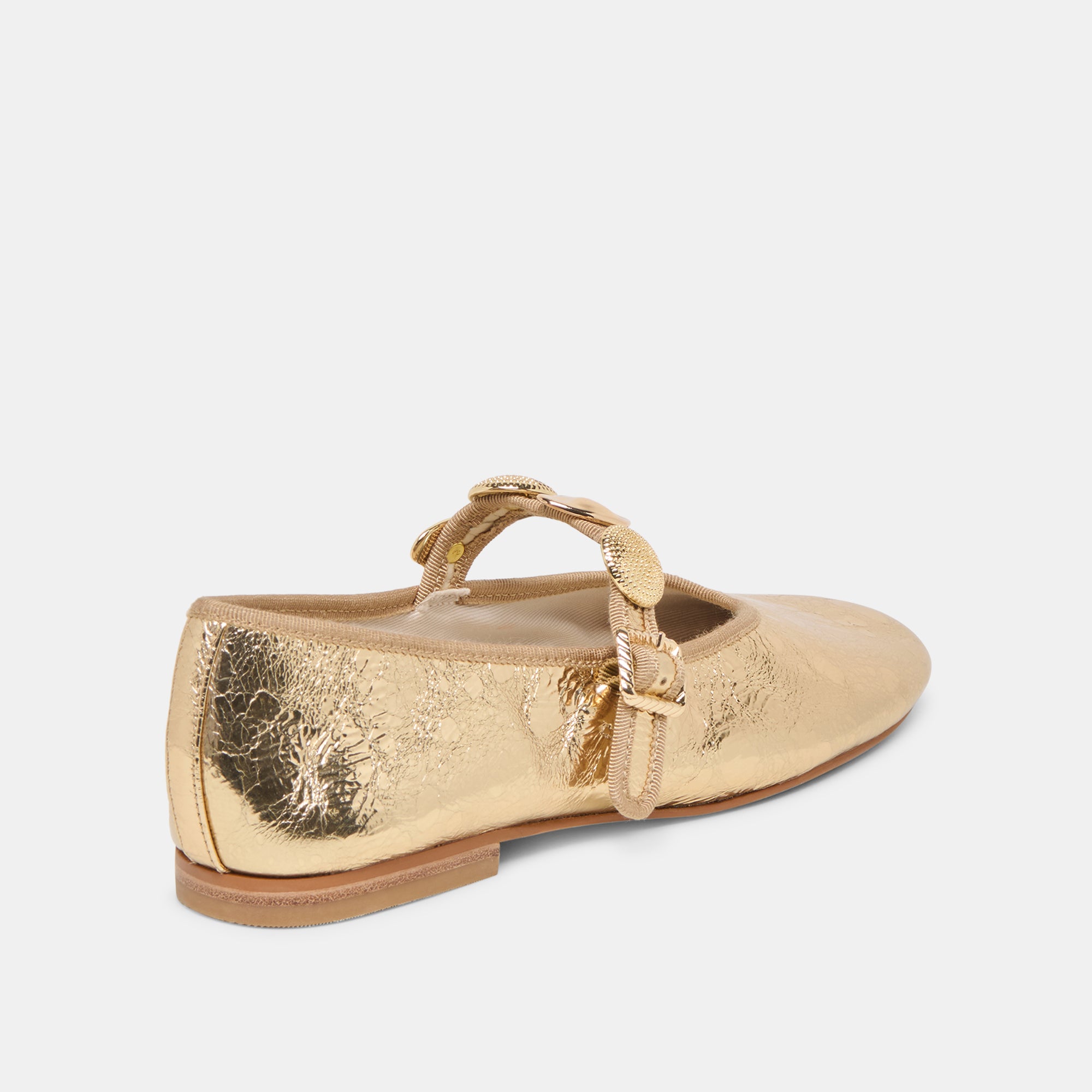 RELAN BALLET FLATS GOLD DISTRESSED LEATHER - Image 3