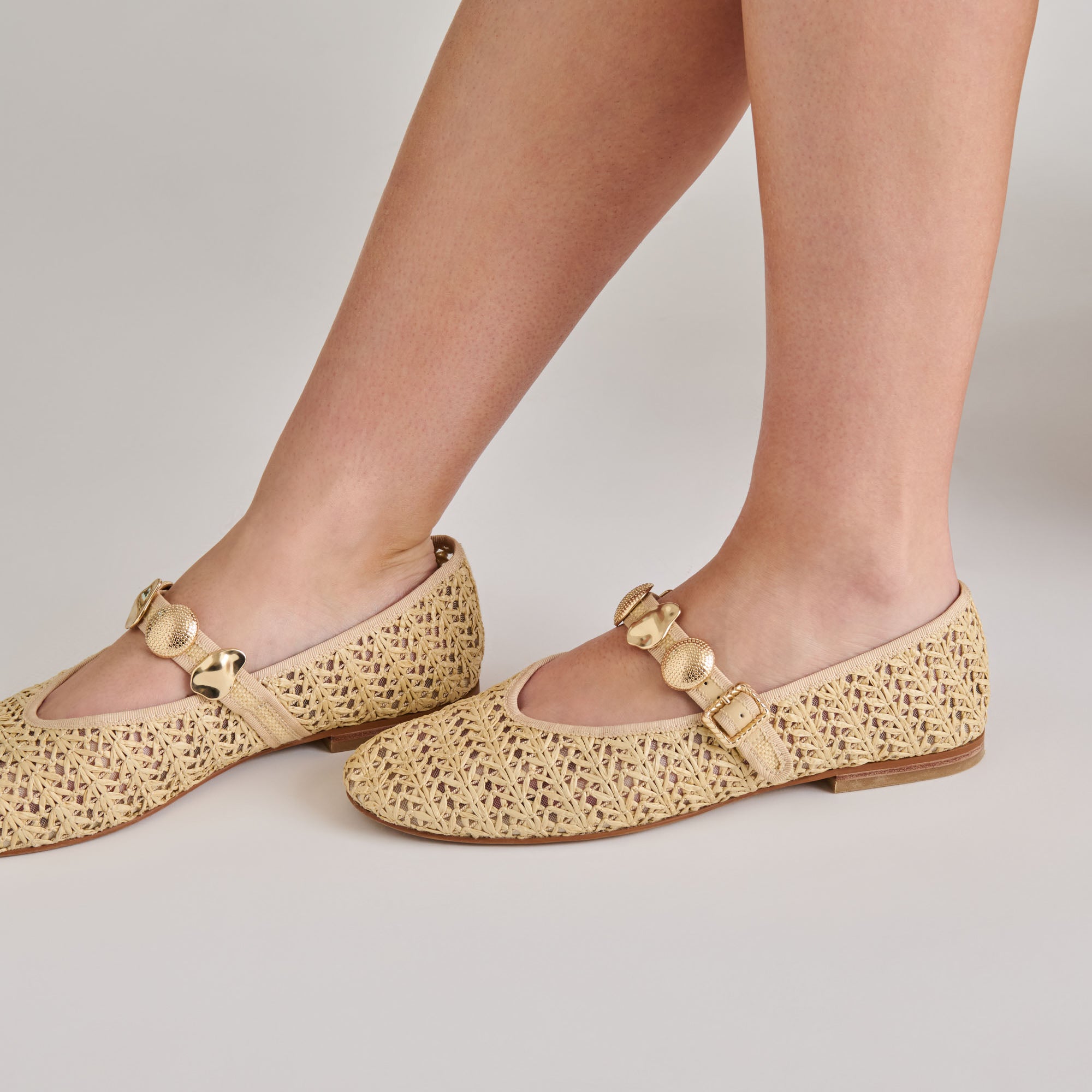 RELAN BALLET FLATS NATURAL CROSS HATCH RAFFIA - Image 7