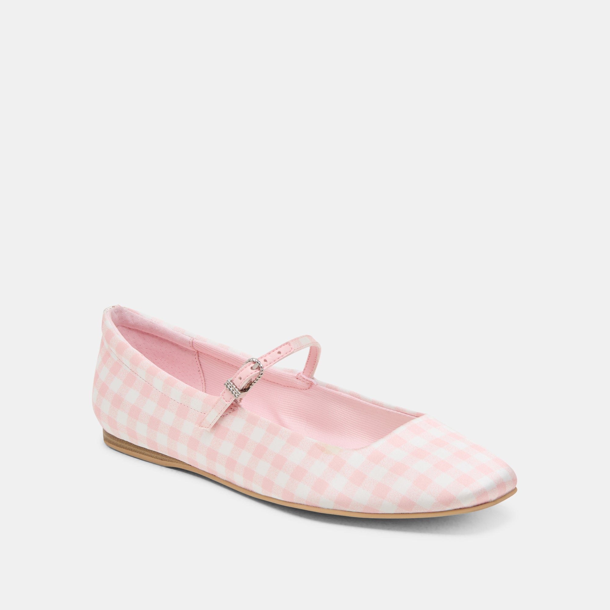 REYES X BYRDIE GOLF WIDE BALLET FLATS PINK PLAID GINGHAM - Image 2