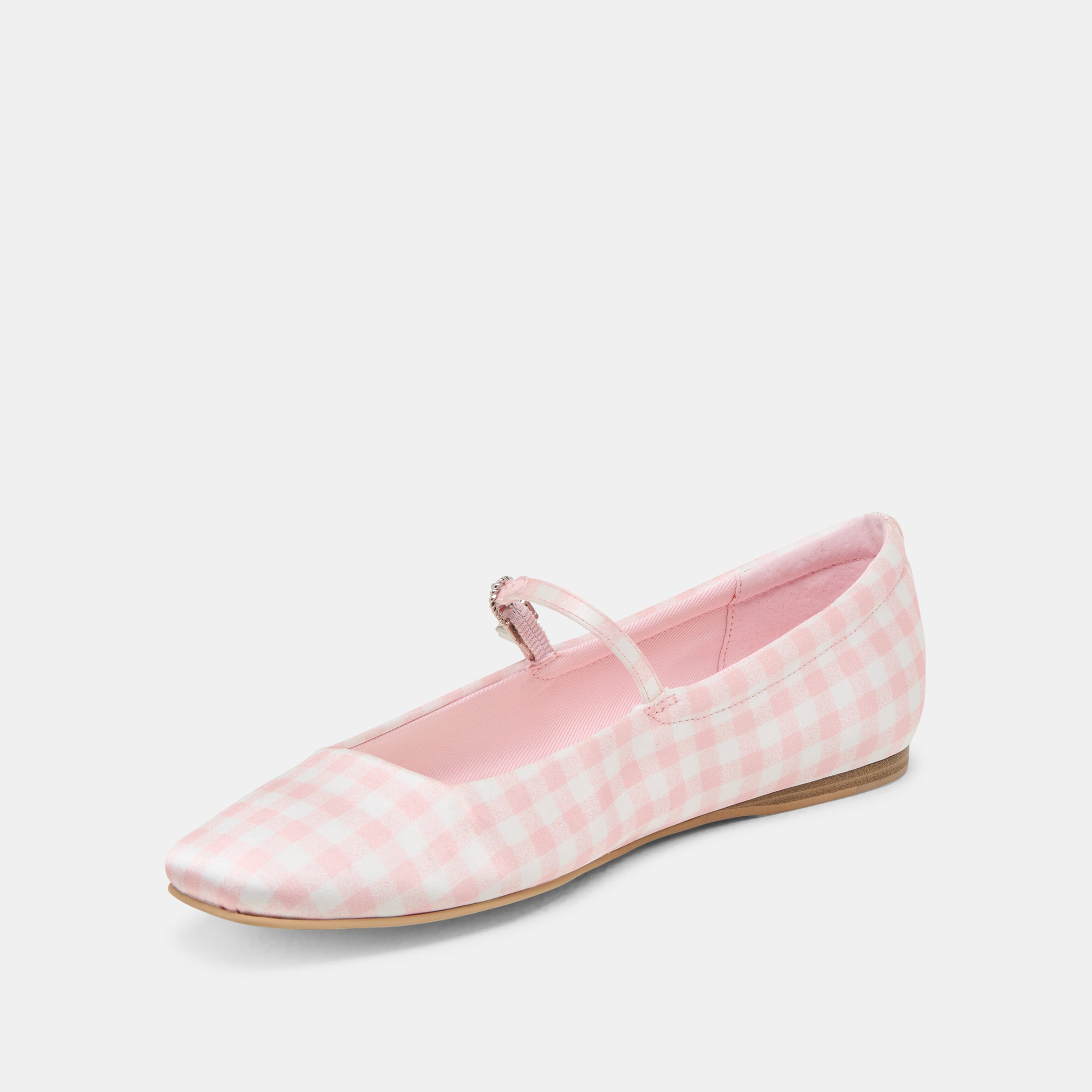 REYES X BYRDIE GOLF WIDE BALLET FLATS PINK PLAID GINGHAM - Image 4