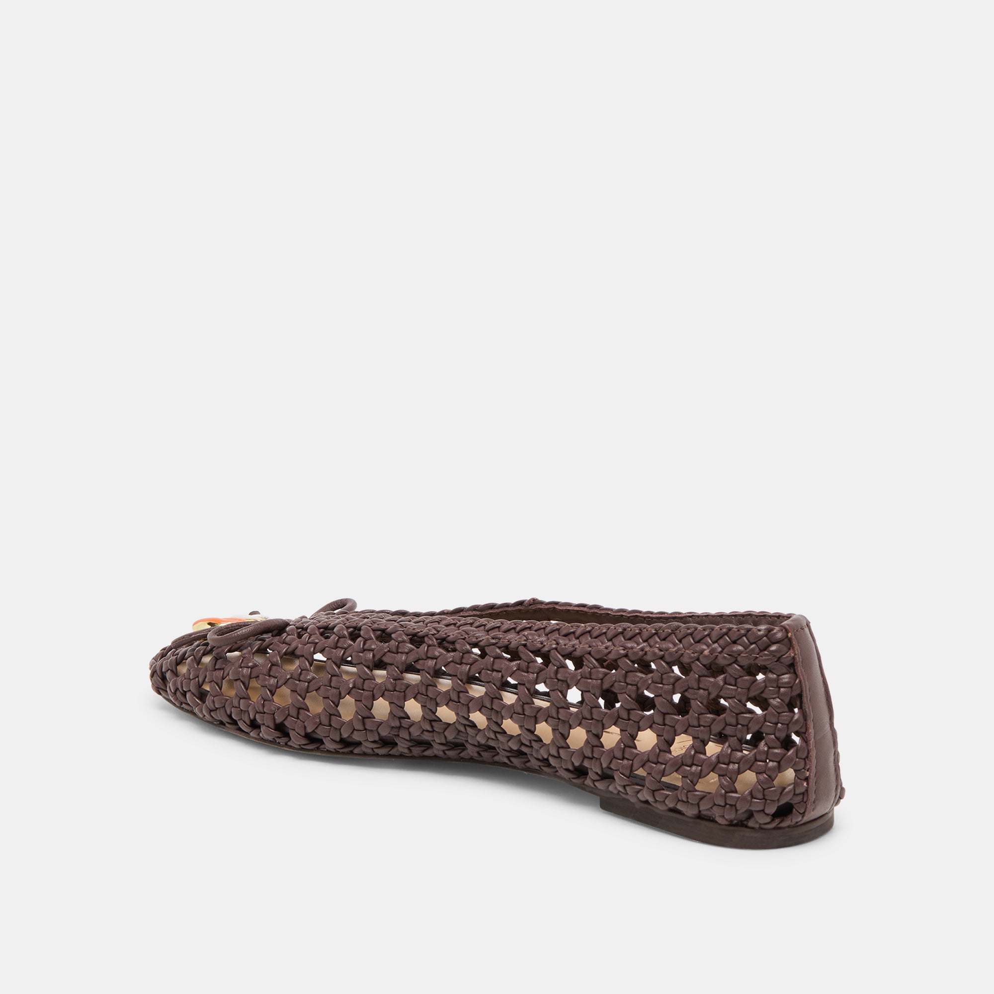 CASON BALLET FLATS DK BROWN WOVEN LEATHER - Image 7