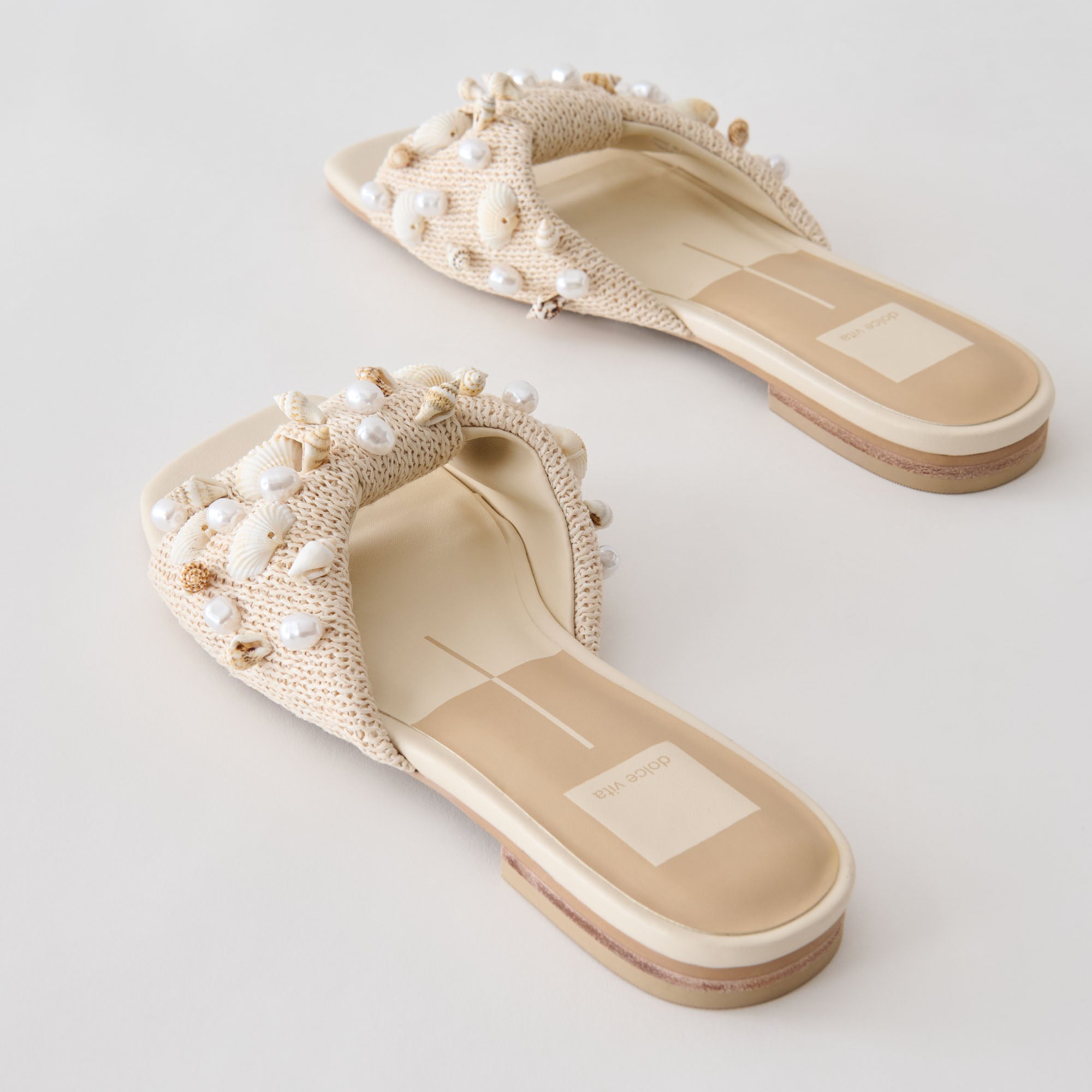 LIZZA SANDALS OATMEAL BEADED RAFFIA - Image 8