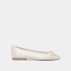 RITLA BALLET FLATS WHITE SATIN
