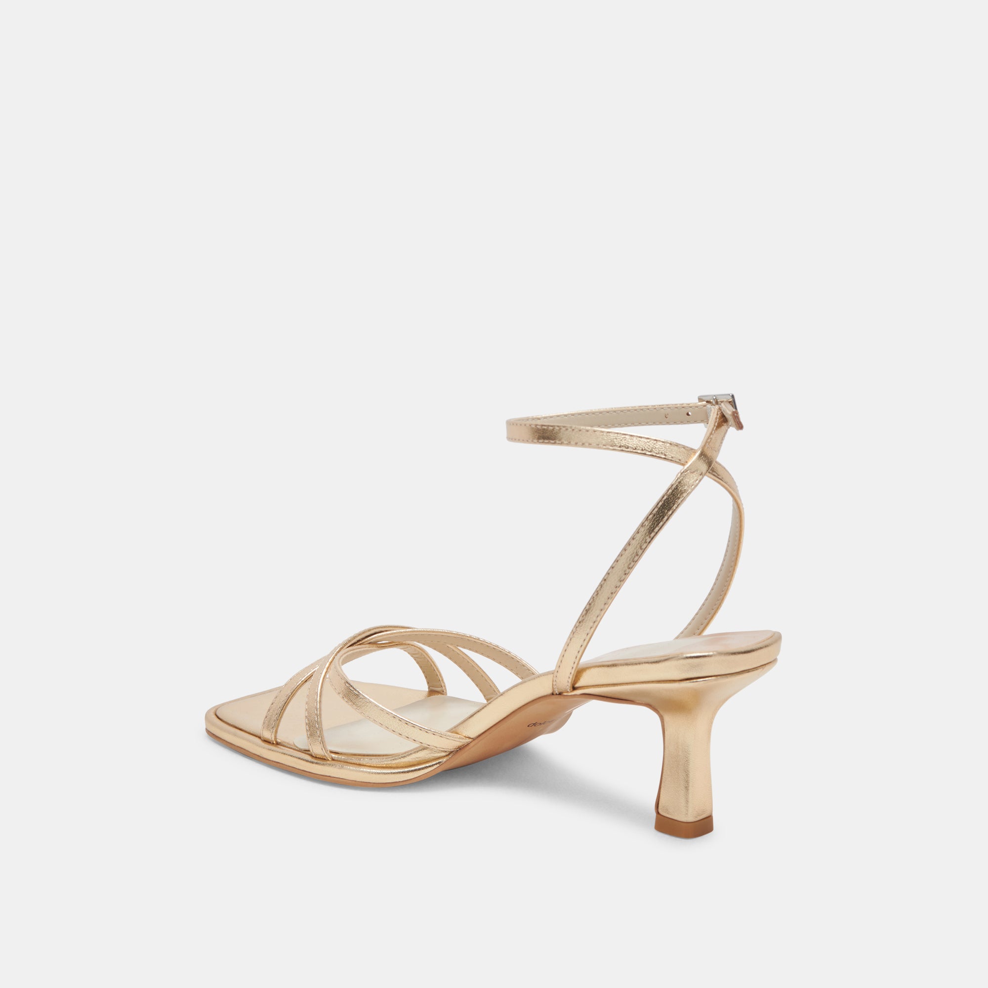 MANJI WIDE HEELS LIGHT GOLD METALLIC LEATHER - Image 5