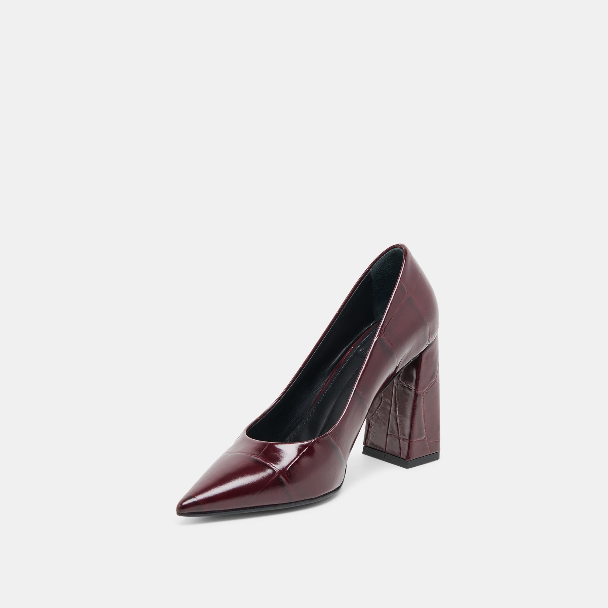 MISTY HEELS BURGUNDY CROCO EMBOSSED LEATHER - Image 6