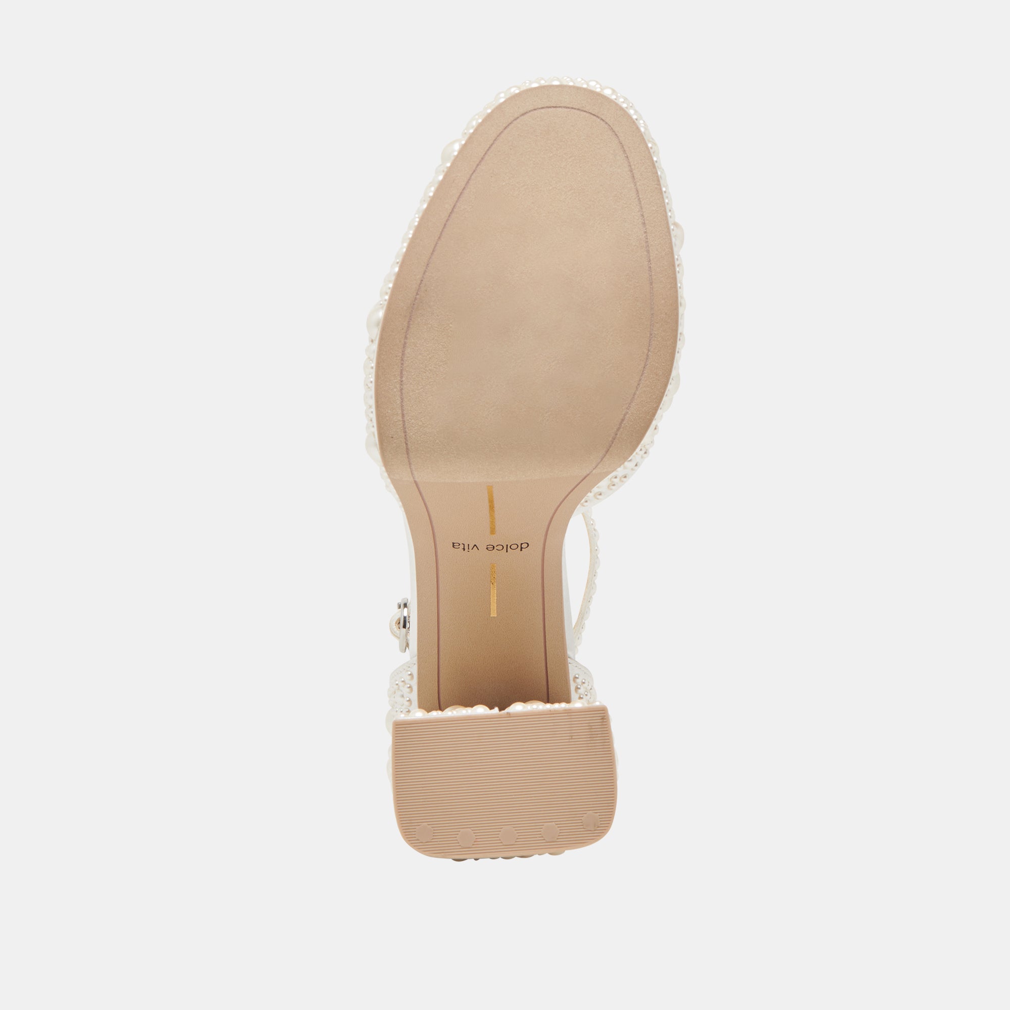 PANDRO PEARL HEELS TRUE WHITE SATIN - Image 12