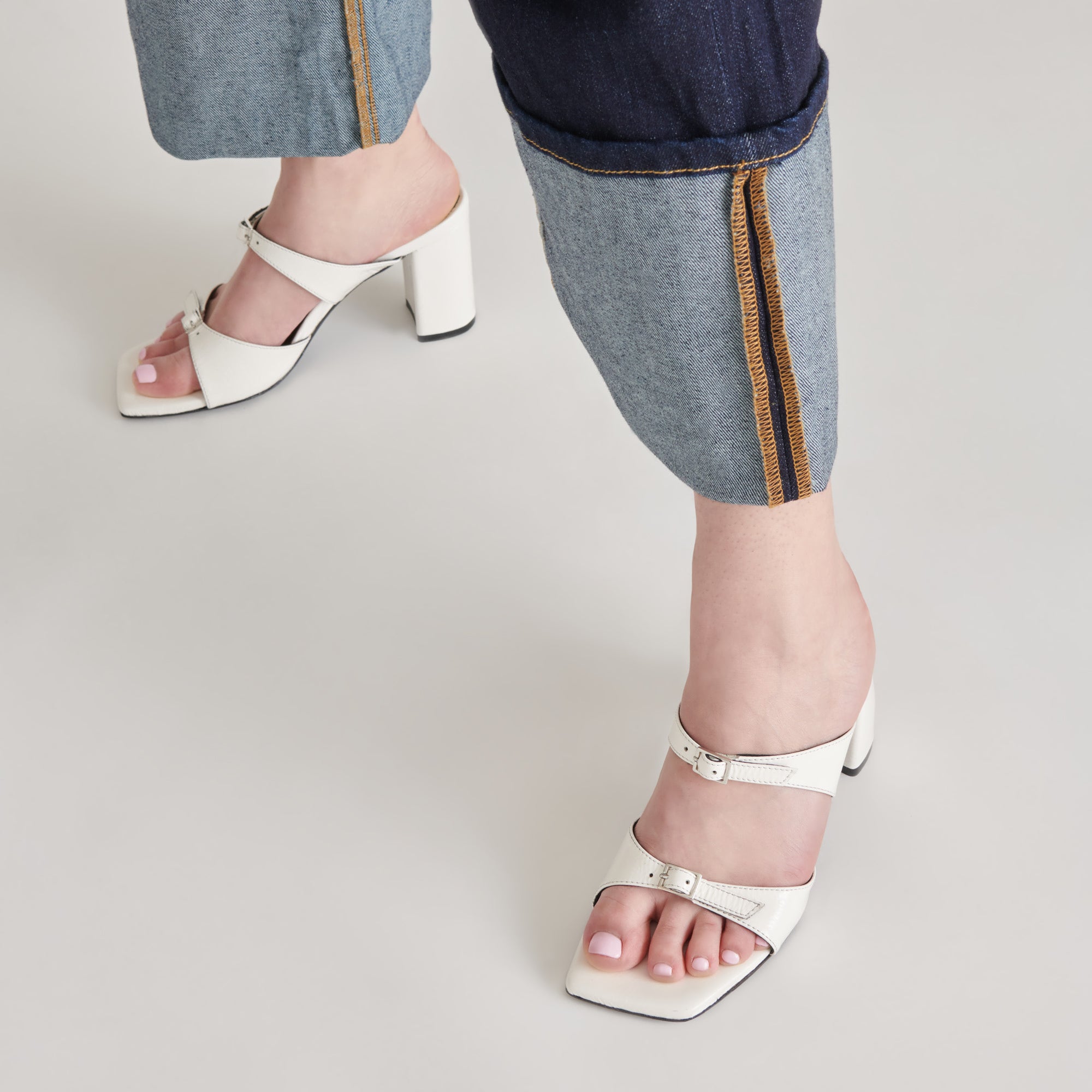 SHANE HEELS OFF WHITE CRINKLE PATENT - Image 5