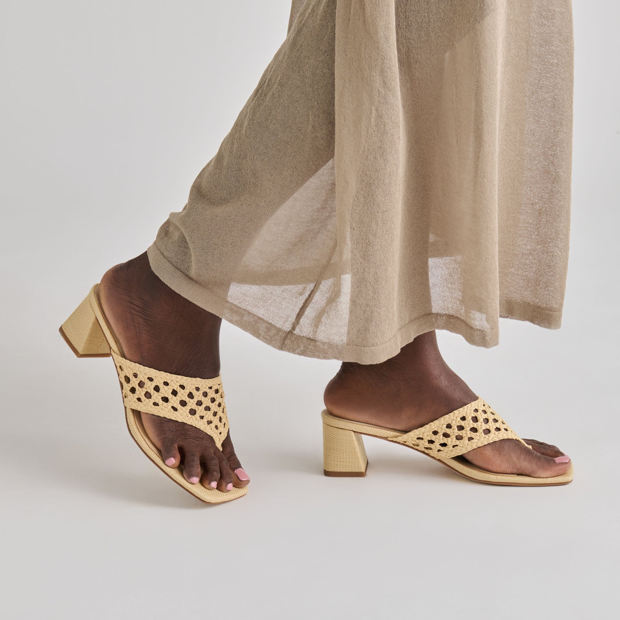 BARLO HEELS LT NATURAL WOVEN RAFFIA - Image 5
