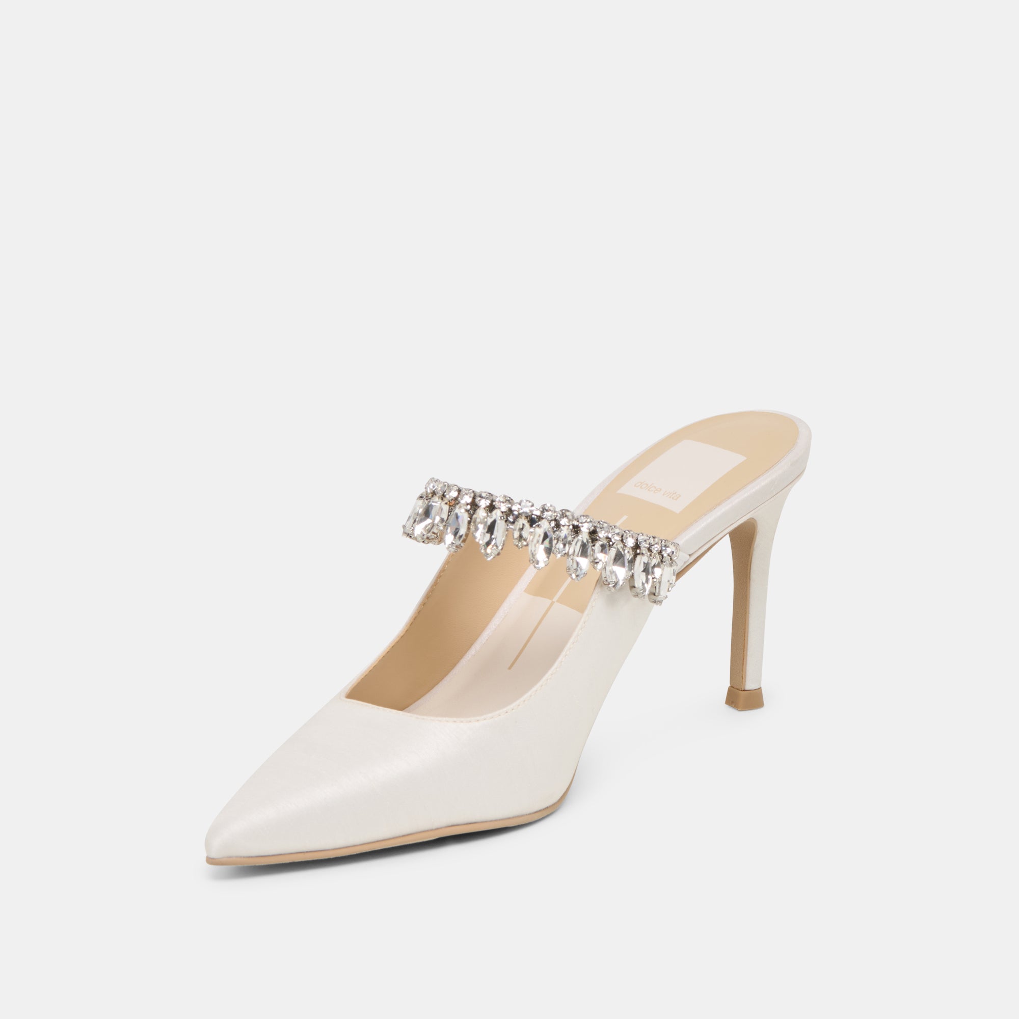 KELI CRYSTAL HEELS WHITE SATIN - Image 7