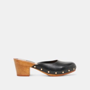 CAMYN HEELS BLACK LEATHER