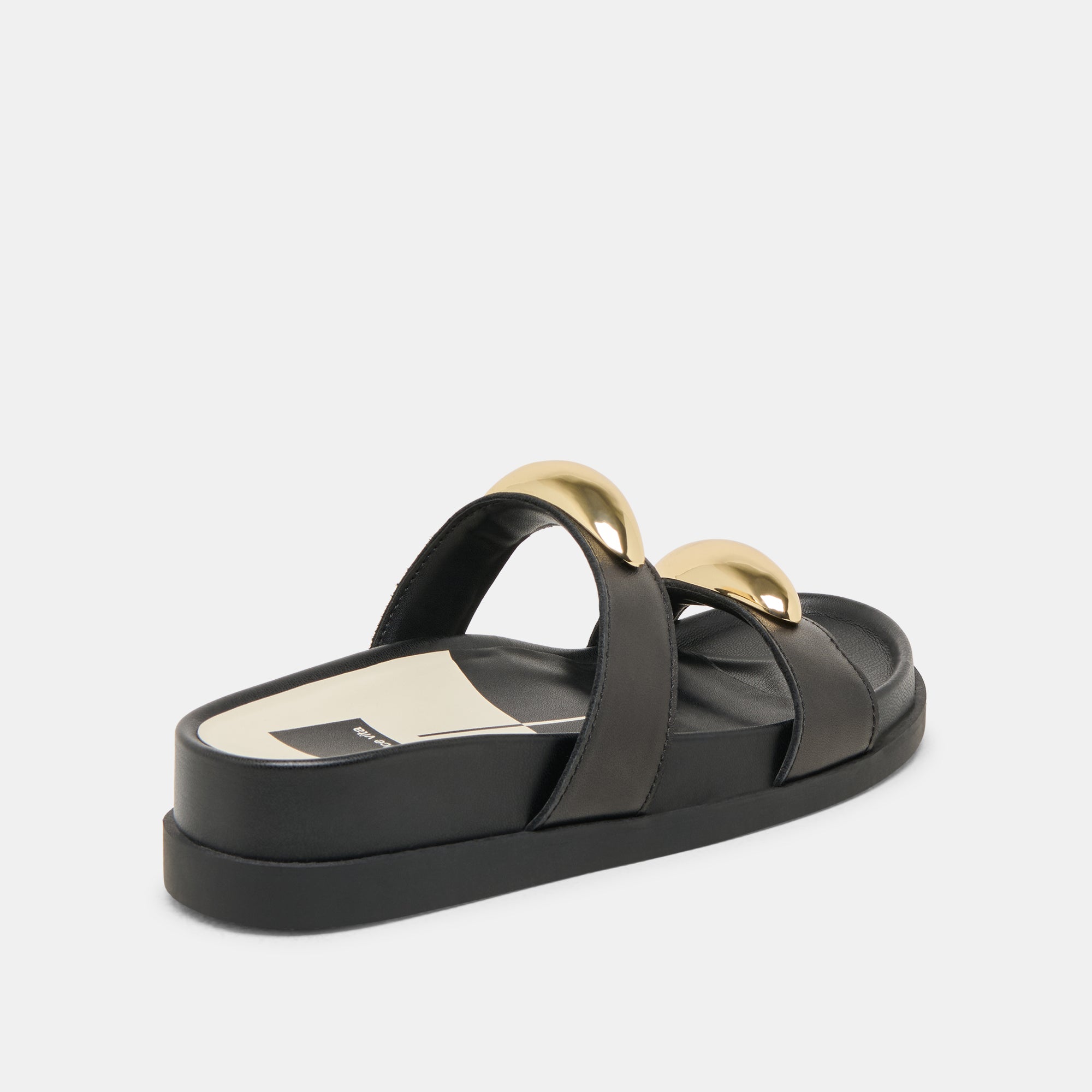 SATINE SANDALS BLACK LEATHER - Image 5
