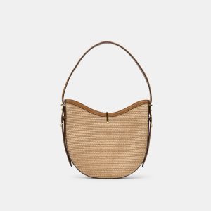 BREE SHOULDER BAG TAN WOVEN RAFFIA