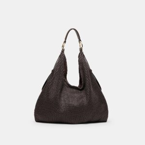 MIRIEL TOTE CHOCOLATE RAFFIA