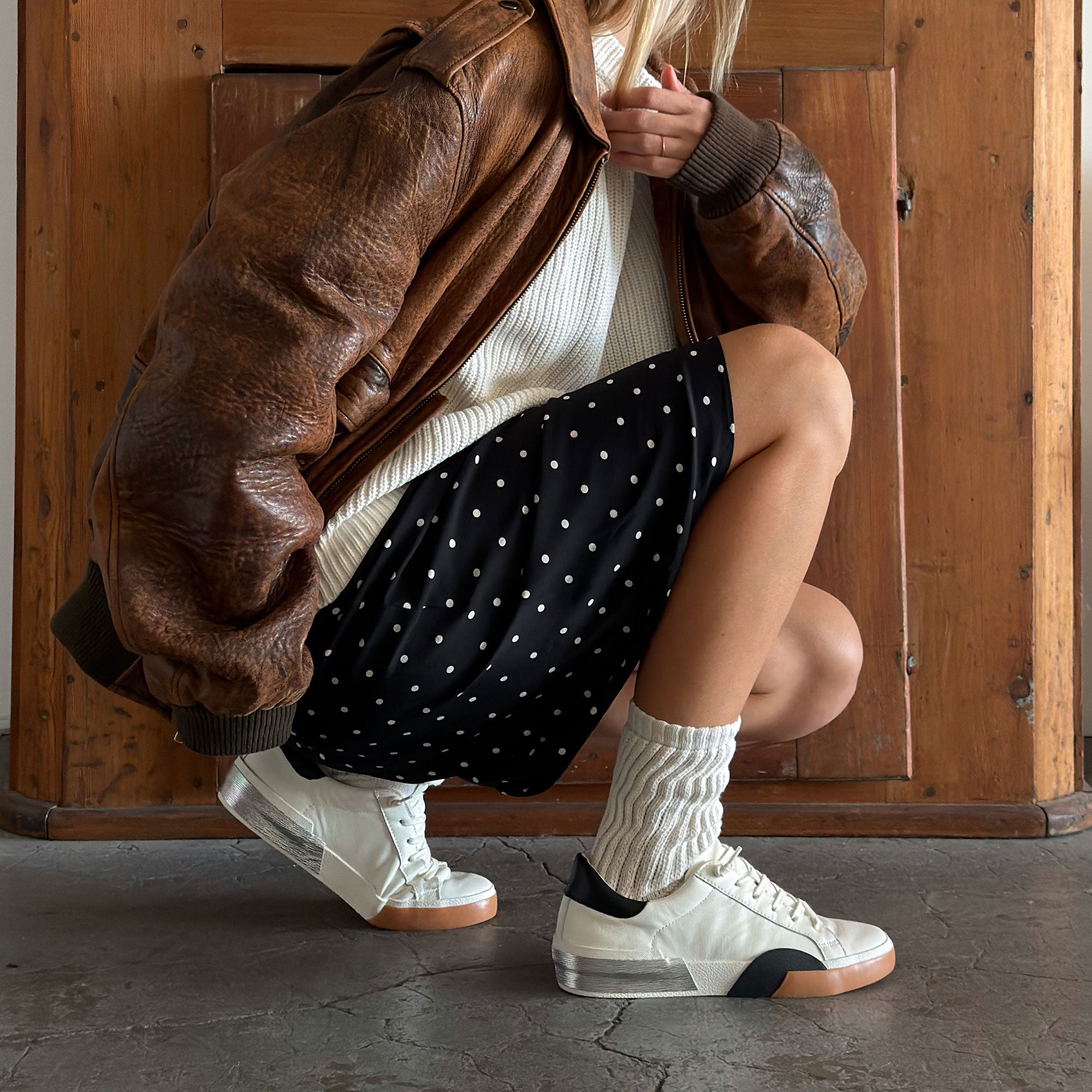 ZINA SNEAKERS WHITE BLACK LEATHER - Image 2